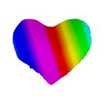 Multi color rainbow background Standard 16  Premium Flano Heart Shape Cushions Back