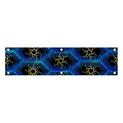 Blue Bee Hive Pattern- Banner And Sign 4  X 1  by Amaryn4rt