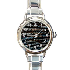 Close Up Code Coding Computer Round Italian Charm Watch by Amaryn4rt