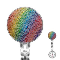 Bubbles Rainbow Colourful Colors Stainless Steel Nurses Watch by Amaryn4rt