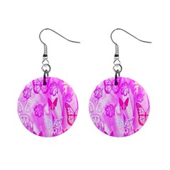Butterfly Cut Out Pattern Colorful Colors Mini Button Earrings by Simbadda