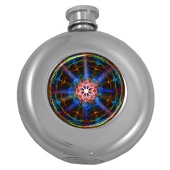 Mandala Pattern Kaleidoscope Round Hip Flask (5 Oz)