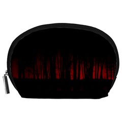 Scary Dark Forest Red And Black Accessory Pouch (large)