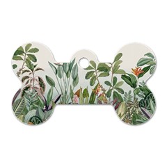Tropical Jungle Plants Dog Tag Bone (one Side)