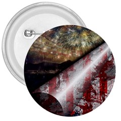 Independence Day Background Abstract Grunge American Flag 3  Buttons by Ravend