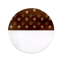 Patriotic Colors America Usa Red Classic Marble Wood Coaster (round)  by Celenk
