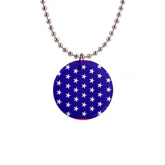 Usa Independence Day July Background 1  Button Necklace by Vaneshop