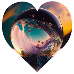 Crystal Ball Glass Sphere Lens Ball Wooden Puzzle Heart by Vaneshop