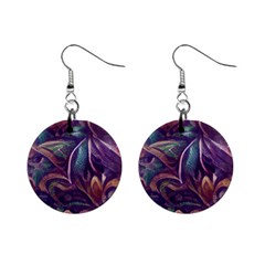 Abstract African Art Pattern Mini Button Earrings