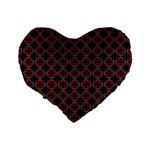 Pattern Design Artistic Decor Standard 16  Premium Flano Heart Shape Cushions Back
