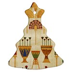 Egyptian Paper Papyrus Hieroglyphs Christmas Tree Ornament (Two Sides) Front