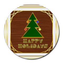 Art Deco Holiday Card Round Mousepad by Amaryn4rt