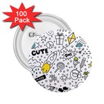 Set-cute-colorful-doodle-hand-drawing 2.25  Buttons (100 pack) 