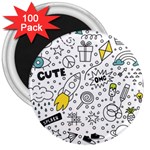 Set-cute-colorful-doodle-hand-drawing 3  Magnets (100 pack)