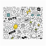 Set-cute-colorful-doodle-hand-drawing Small Glasses Cloth (2 Sides)
