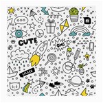 Set-cute-colorful-doodle-hand-drawing Medium Glasses Cloth (2 Sides)