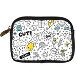Set-cute-colorful-doodle-hand-drawing Digital Camera Leather Case