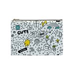 Set-cute-colorful-doodle-hand-drawing Cosmetic Bag (Medium)
