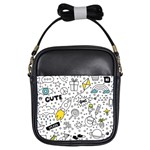 Set-cute-colorful-doodle-hand-drawing Girls Sling Bag