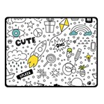 Set-cute-colorful-doodle-hand-drawing Two Sides Fleece Blanket (Small)