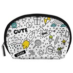 Set-cute-colorful-doodle-hand-drawing Accessory Pouch (Large)