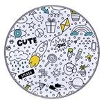 Set-cute-colorful-doodle-hand-drawing Wireless Fast Charger(White)