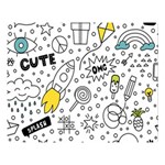Set-cute-colorful-doodle-hand-drawing Premium Plush Fleece Blanket (Large)
