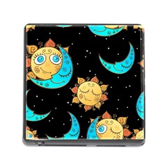 Seamless-pattern-with-sun-moon-children Memory Card Reader (square 5 Slot) by uniart180623