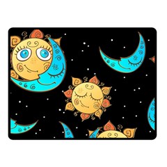 Seamless-pattern-with-sun-moon-children Two Sides Fleece Blanket (small) by uniart180623
