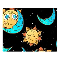 Seamless-pattern-with-sun-moon-children Two Sides Premium Plush Fleece Blanket (large) by uniart180623