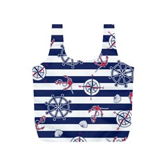 Seamless-marine-pattern Full Print Recycle Bag (s) by uniart180623