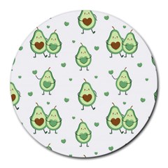Cute-seamless-pattern-with-avocado-lovers Round Mousepad by uniart180623