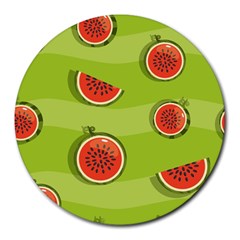 Seamless-background-with-watermelon-slices Round Mousepad