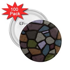 Cartoon-colored-stone-seamless-background-texture-pattern - 2 25  Buttons (100 Pack)  by uniart180623