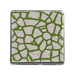 Cartoon-gray-stone-seamless-background-texture-pattern Green Memory Card Reader (square 5 Slot)