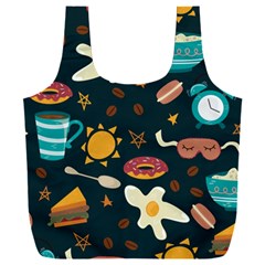 Seamless-pattern-with-breakfast-symbols-morning-coffee Full Print Recycle Bag (xxxl) by uniart180623