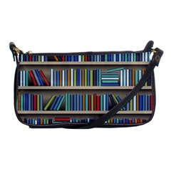 Bookshelf Shoulder Clutch Bag by uniart180623