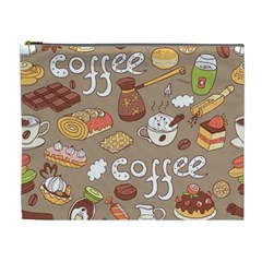 Vector-seamless-pattern-with-doodle-coffee-equipment Cosmetic Bag (xl) by uniart180623