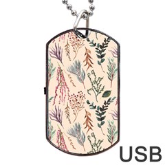 Watercolor-floral-seamless-pattern Dog Tag Usb Flash (one Side) by uniart180623