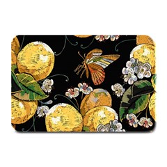 Embroidery-blossoming-lemons-butterfly-seamless-pattern Plate Mats by uniart180623