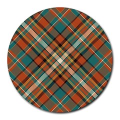 Tartan-scotland-seamless-plaid-pattern-vector-retro-background-fabric-vintage-check-color-square-geo Round Mousepad by uniart180623