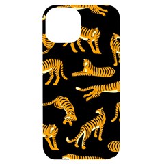 Seamless-exotic-pattern-with-tigers Iphone 14 Black Uv Print Case by uniart180623