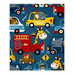 Seamless-pattern-vehicles-cartoon-with-funny-drivers Shower Curtain 60  X 72  (medium)  by uniart180623