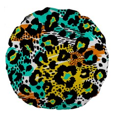 Seamless-leopard-wild-pattern-animal-print Large 18  Premium Round Cushions by uniart180623