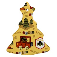 Seamless-pattern-funny-ranger-cartoon Ornament (christmas Tree)  by uniart180623
