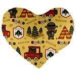 Seamless-pattern-funny-ranger-cartoon Large 19  Premium Heart Shape Cushions Front