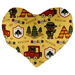 Seamless-pattern-funny-ranger-cartoon Large 19  Premium Heart Shape Cushions Back