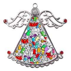 Graffiti-characters-seamless-pattern Metal Angel With Crystal Ornament