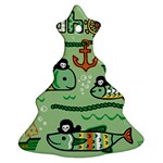Seamless-pattern-fishes-pirates-cartoon Christmas Tree Ornament (Two Sides) Front