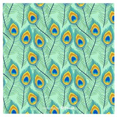 Lovely-peacock-feather-pattern-with-flat-design Wooden Puzzle Square by uniart180623
